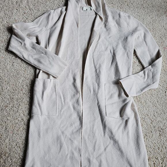 Pinch Taupe Long Hooded Knit Cardigan Womens M/L Front Pockets - Picture 1 of 7